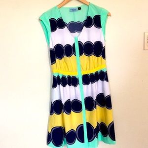 2/$15 • NWOT Cynthia Rowley Mint Navy Dot Dress